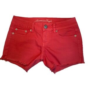 American Eagle Outfitters Shorts Women's Size 00 Coral Pink Cut Off Stretch Pckt